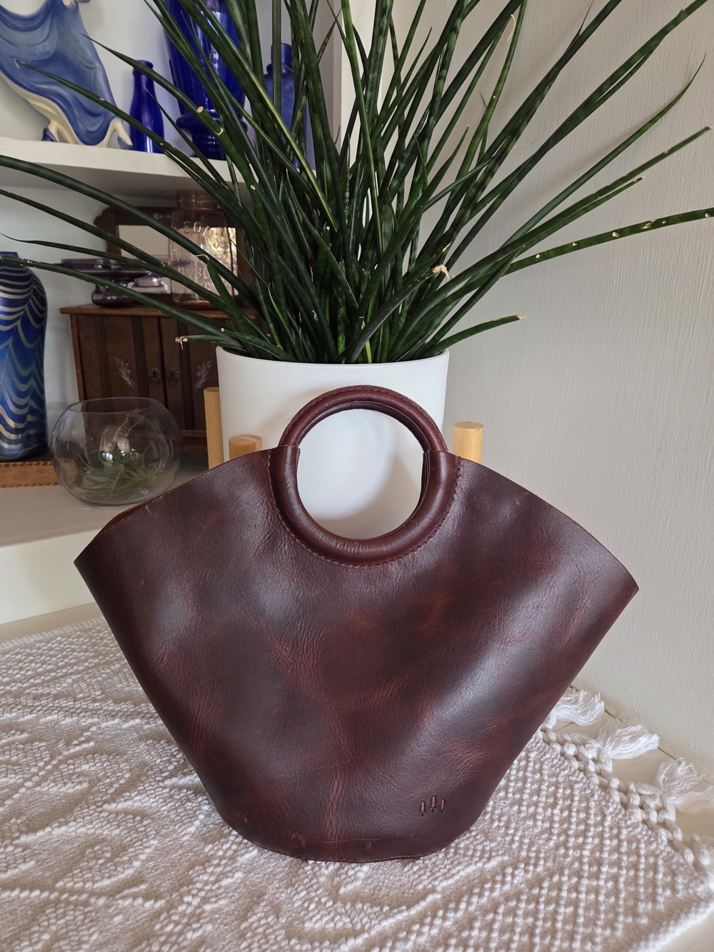 RARE Portland Leather Goods Large Milan Handbag in Lava - PREMIUM 🦄